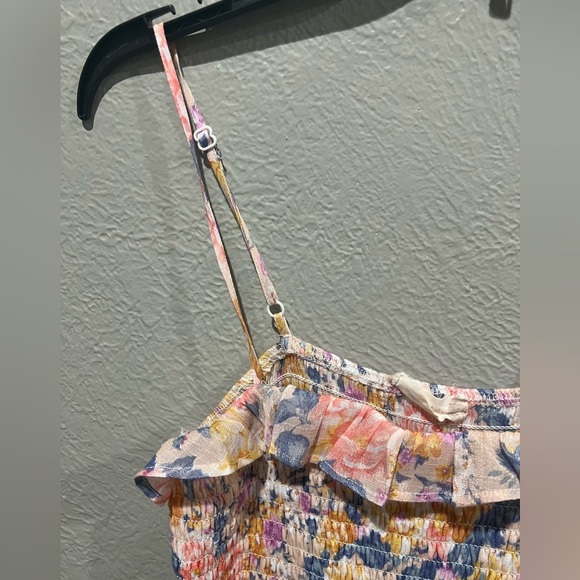 Altar'd State Floral Smocked Romper - Pink and Yellow and Blue Girly and Cute - Picture 4 of 5